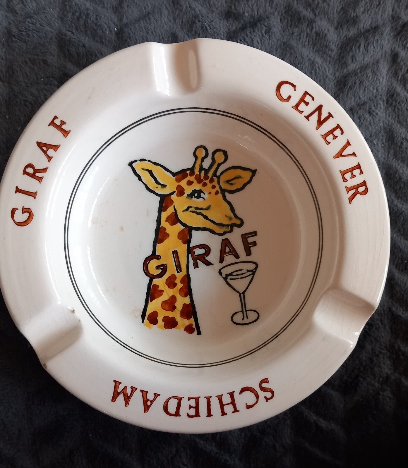 Unieke Zeldzame Vintage Giraf Genever Schiedam Asbak '50, Verzamelen, Ophalen of Verzenden, Gebruikt, Gebruiksvoorwerp