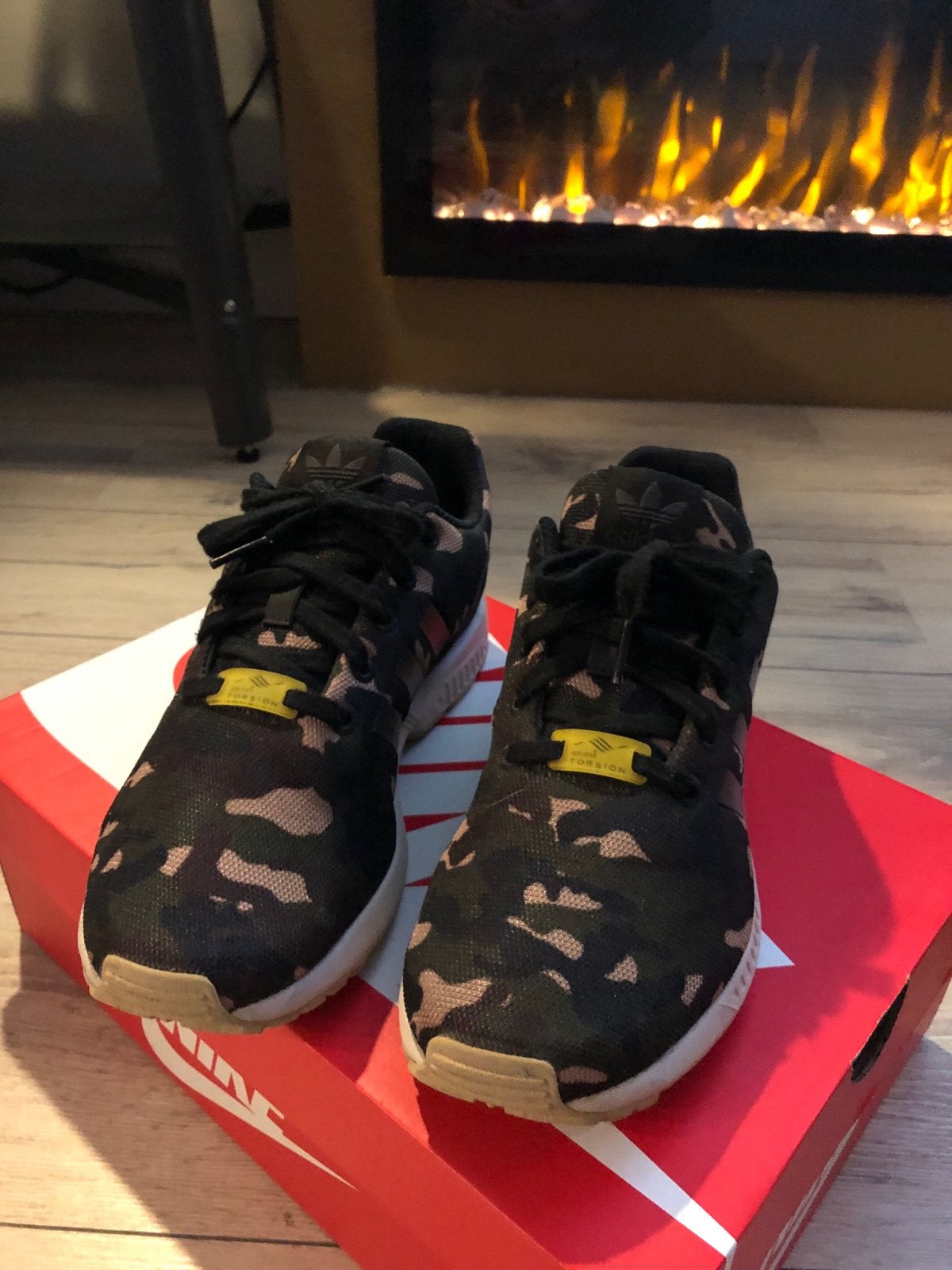 Adidas ZX Flux Camo Sneakers - Maat 39 1/3, Ophalen of Verzenden, Gedragen, Zwart, Sneakers of Gympen