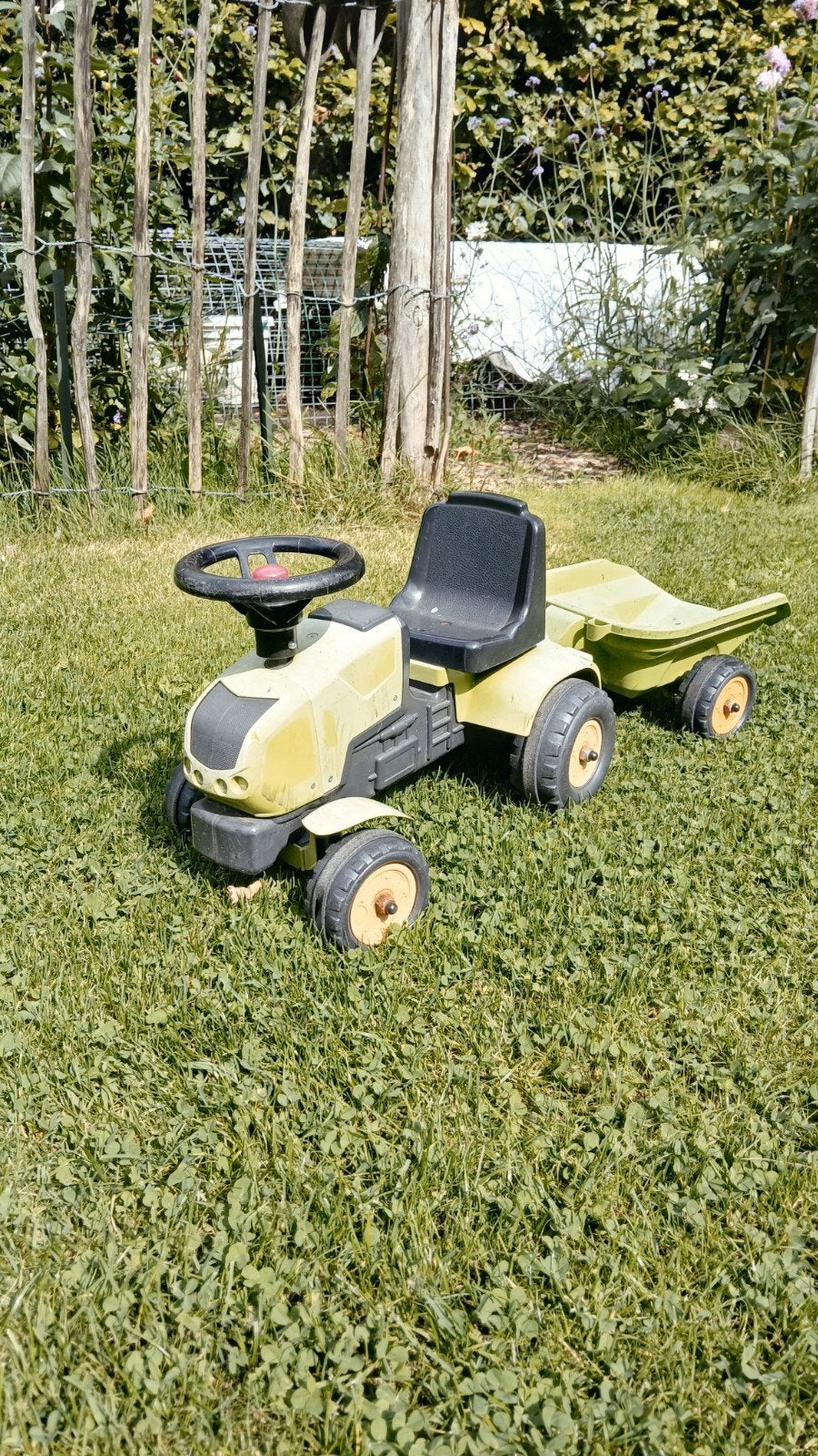 loopauto tractor met aanhanger voor kinderen, Ophalen, Gebruikt, Trapvoertuig