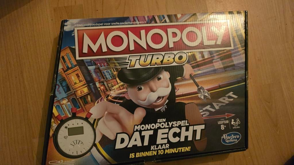 Monopoly Turbo: Het snelle vastgoedspel!, Een of twee spelers, Ophalen of Verzenden, Zo goed als nieuw, Hasbro Gaming