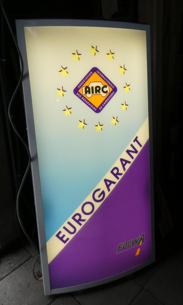Reclame zuil EUROGARANT BELGIE met Verlichting, Ophalen, Gebruikt, Reclamebord