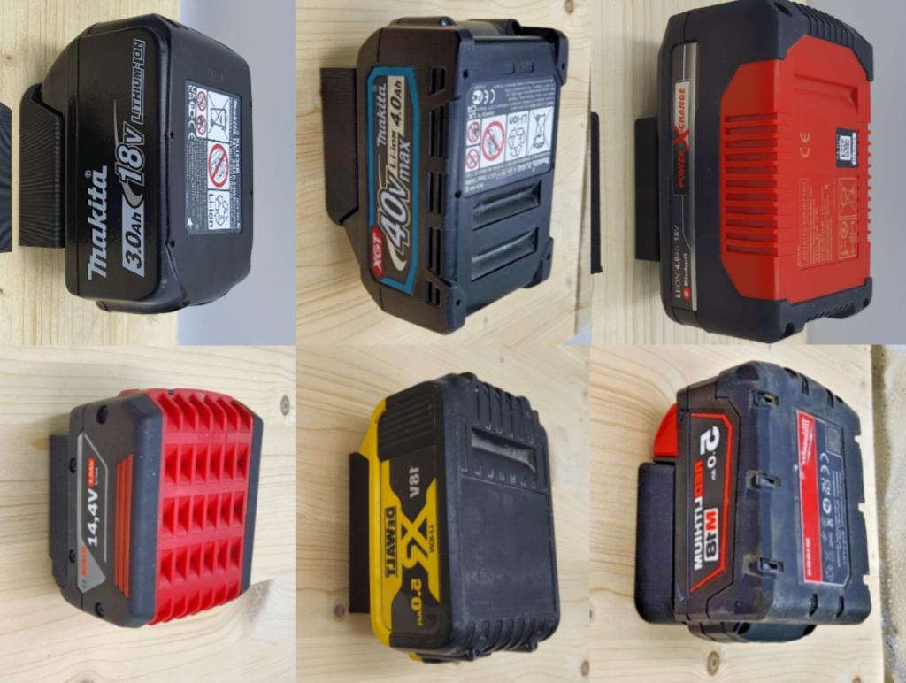 Accu Houders voor Makita, DeWalt, Milwaukee, Bosch & Einhell, Verzenden, Nieuw
