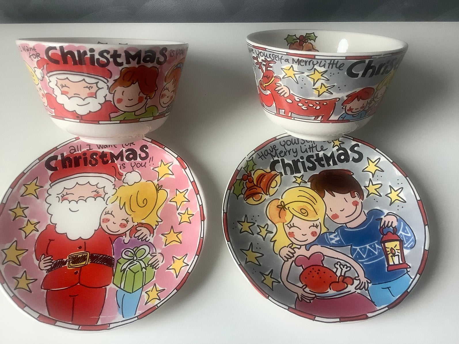 Blond Amsterdam 2 bordjes en kommen KERST 2012, Huis en Inrichting, Keuken | Servies, Ophalen of Verzenden, Zo goed als nieuw