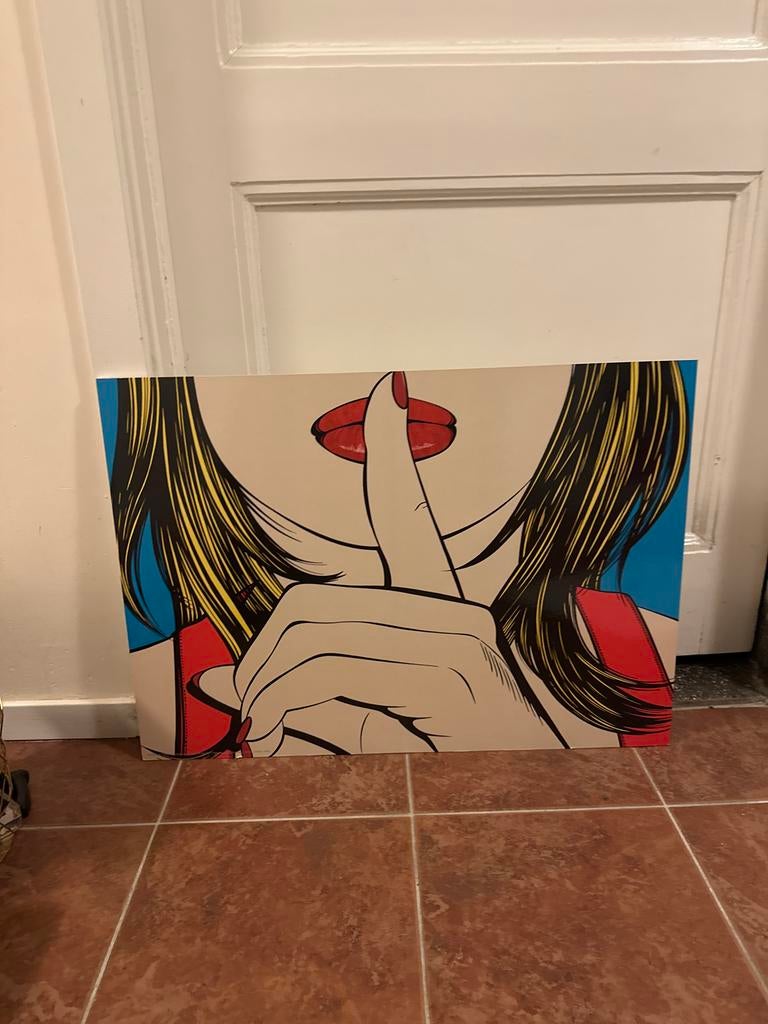 Pop-art schilderij (Ikea), 50 tot 75 cm, Ophalen of Verzenden, Zo goed als nieuw, Schilderij