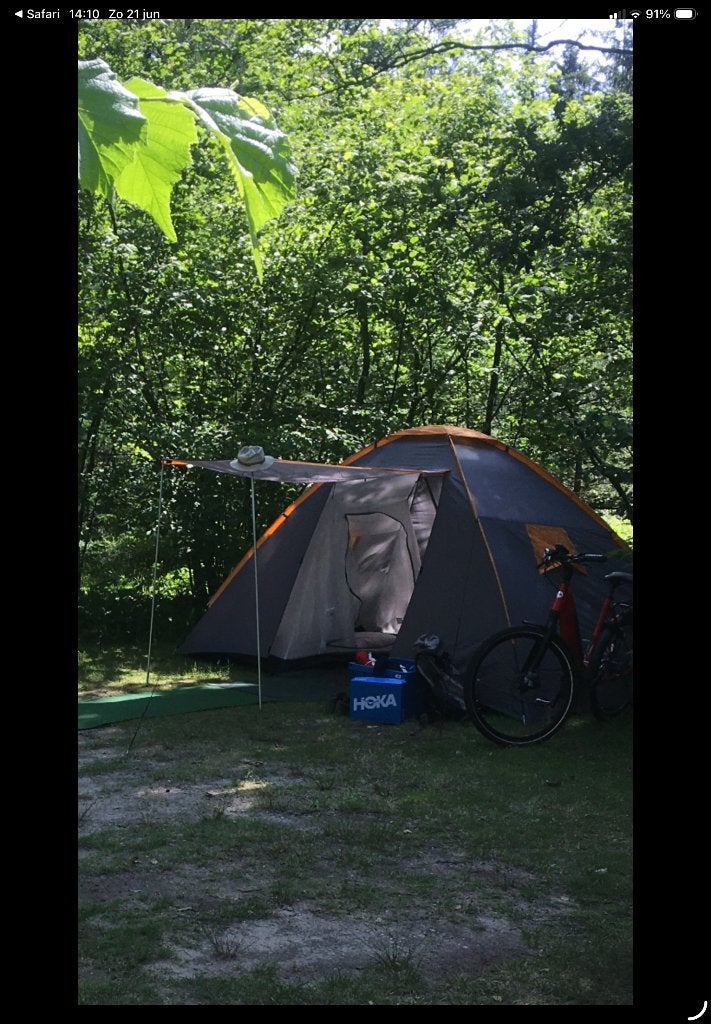 Koepeltent  2 slaapcabines met WK kleur oranje ca 1.8 m hoog, Caravans en Kamperen, Ophalen, Gebruikt, Tot en met 4