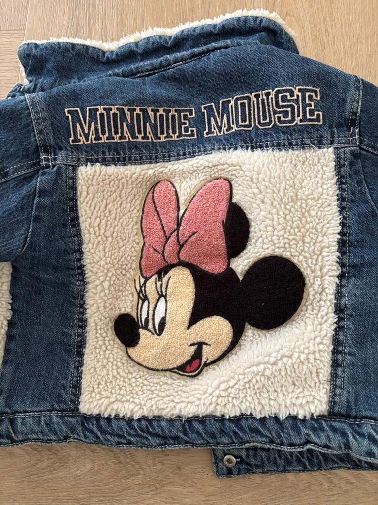 Zara Disney Minnie Mouse spijkerjas met teddy voering, Ophalen of Verzenden, Zo goed als nieuw, Meisje, Jas
