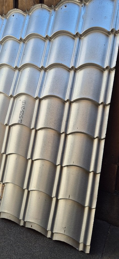 Stalen dakpanplaten met steenslag coating, Gebruikt, Steen of Klei, Zwart, 5 tot 10 m²