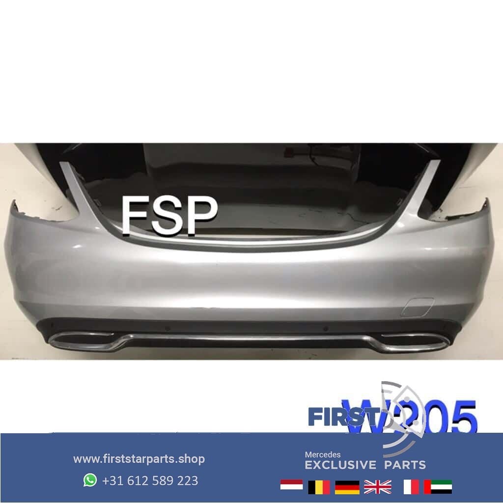 W205 achterbumper Mercedes C Klasse 2014-2019 zwart wit grij, Auto-onderdelen, Gebruikt, -, Ophalen of Verzenden, Achter