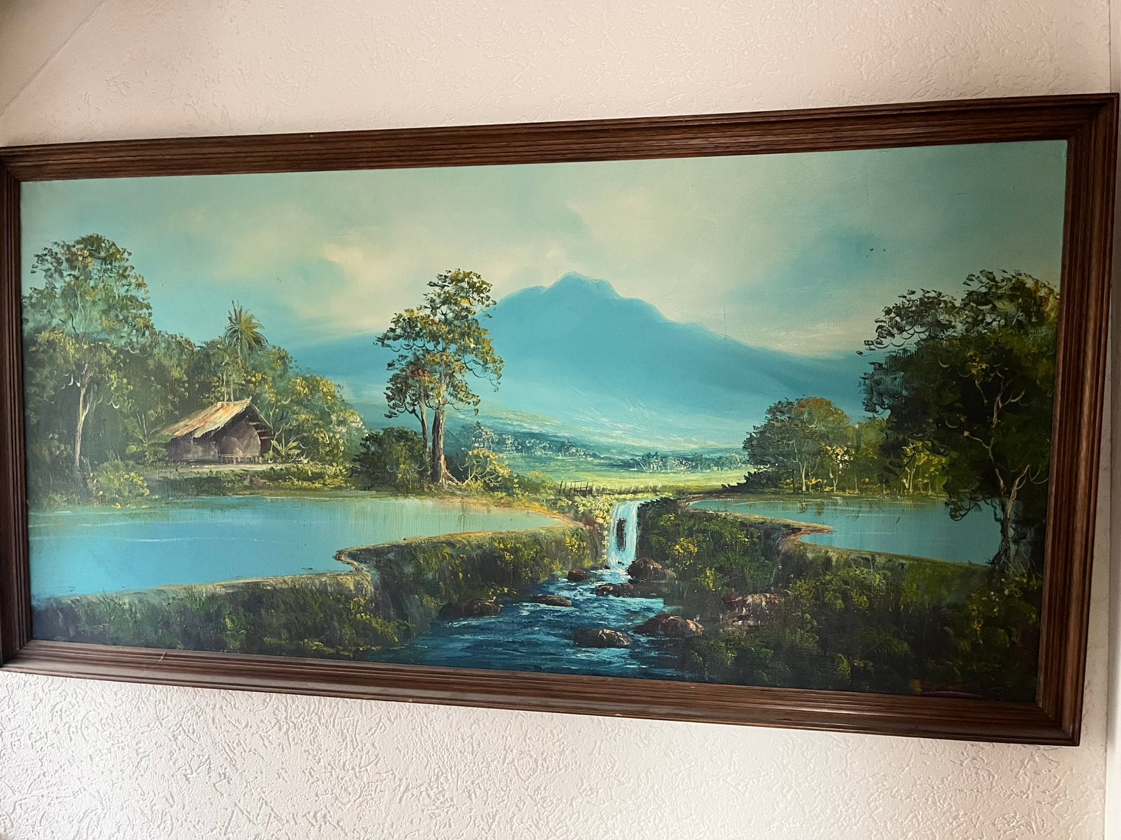 Indonesisch landschap schilderij, Ophalen, Vintage