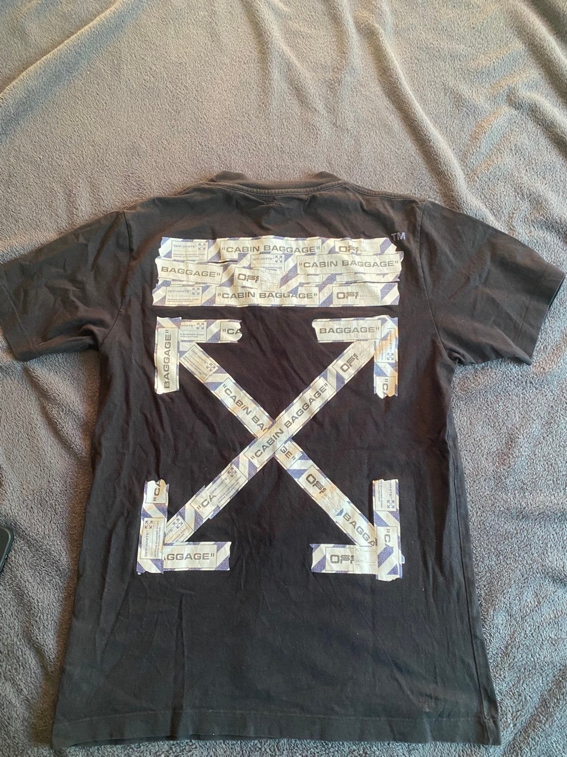 Off-White Airport Tape Arrow Black Tee, Ophalen of Verzenden, Zo goed als nieuw, Maat 48/50 (M), Zwart