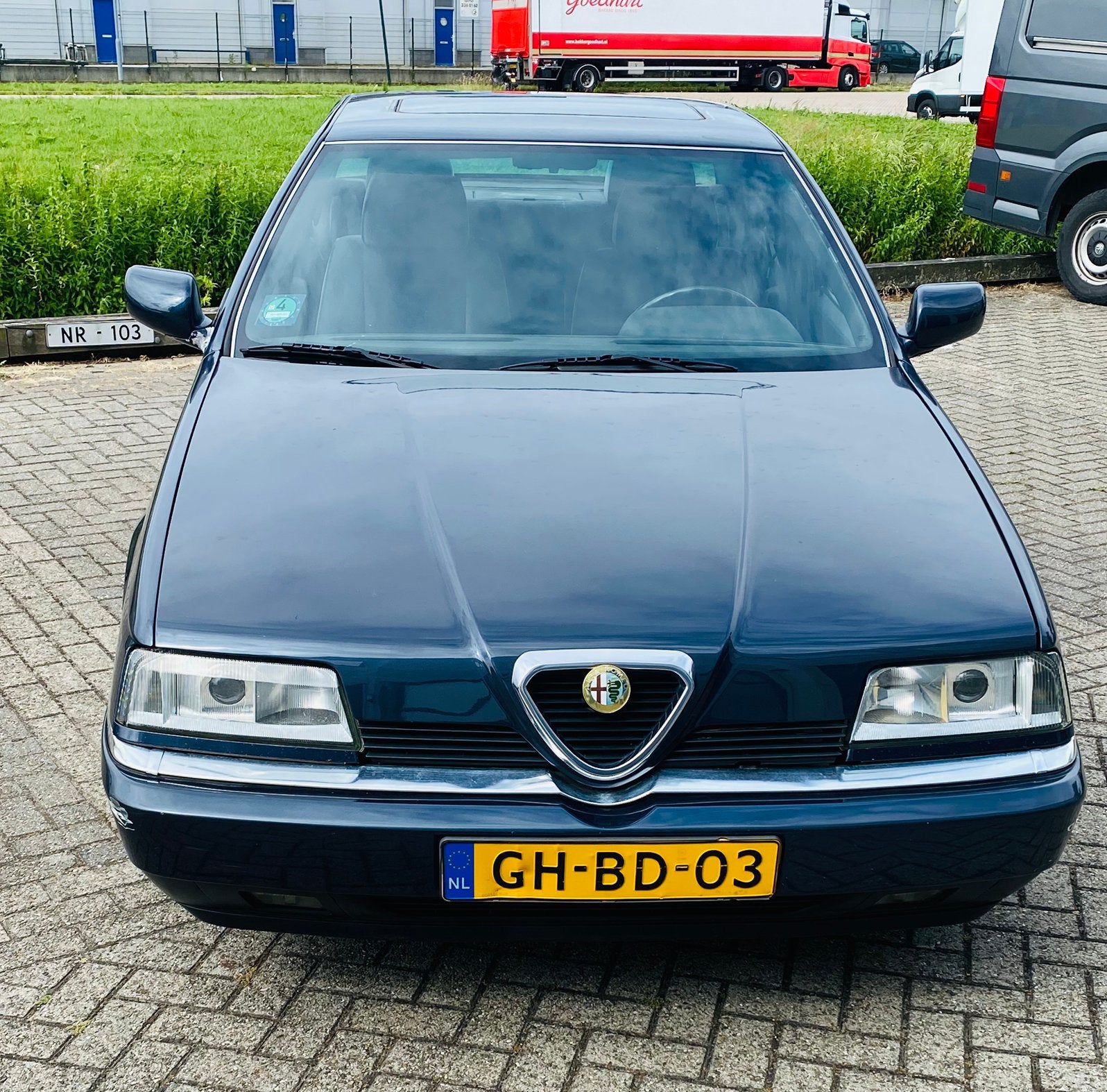 Alfa Romeo 164 3.0 V6 Super 24v, Voorwielaandrijving, Stof, Blauw, Handgeschakeld