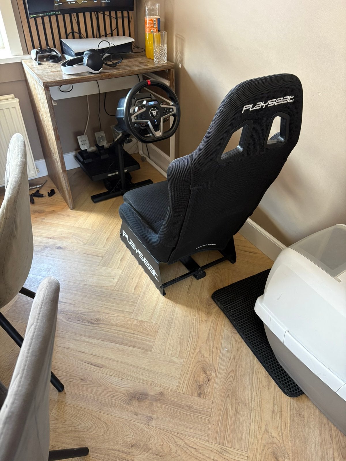 Playseat met trustmaster t248 stuur en trustmaster pedalen, Spelcomputers en Games, Ophalen, Gebruikt, Playseat of Racestoel, PlayStation 3
