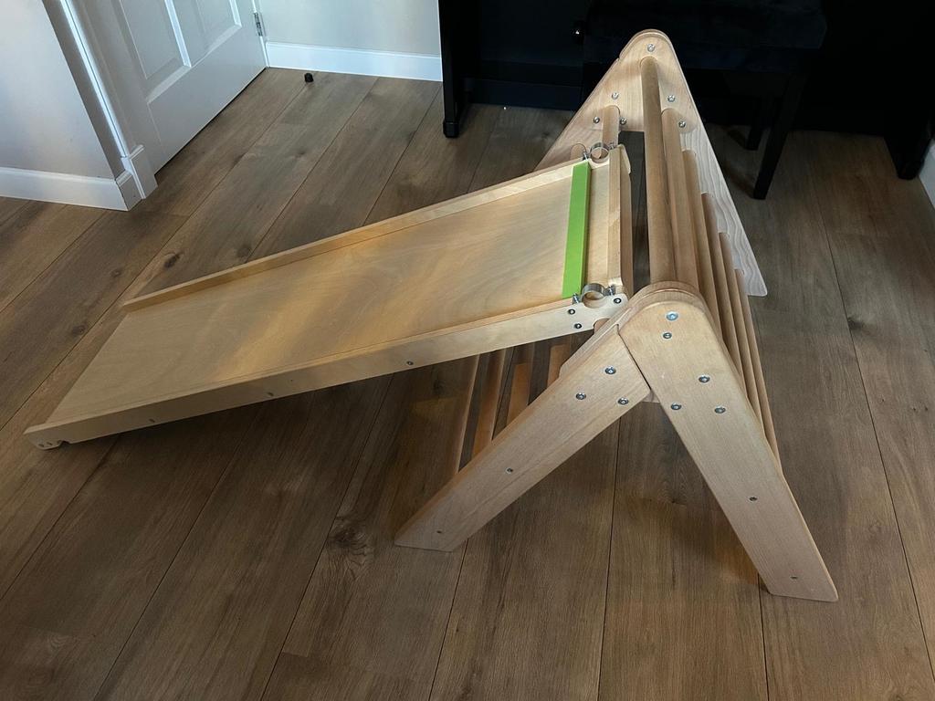 Houten Klimrek met Glijbaan - Perfect voor Binnen en Buiten, Ophalen, Gebruikt, Glijbaan, Aanbouwonderdeel