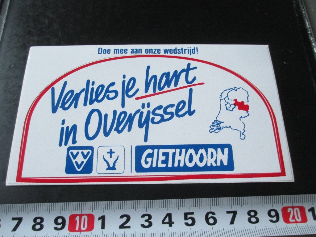 sticker VVV Giethoorn Verlies je hart in Overijssel, Ophalen, Zo goed als nieuw