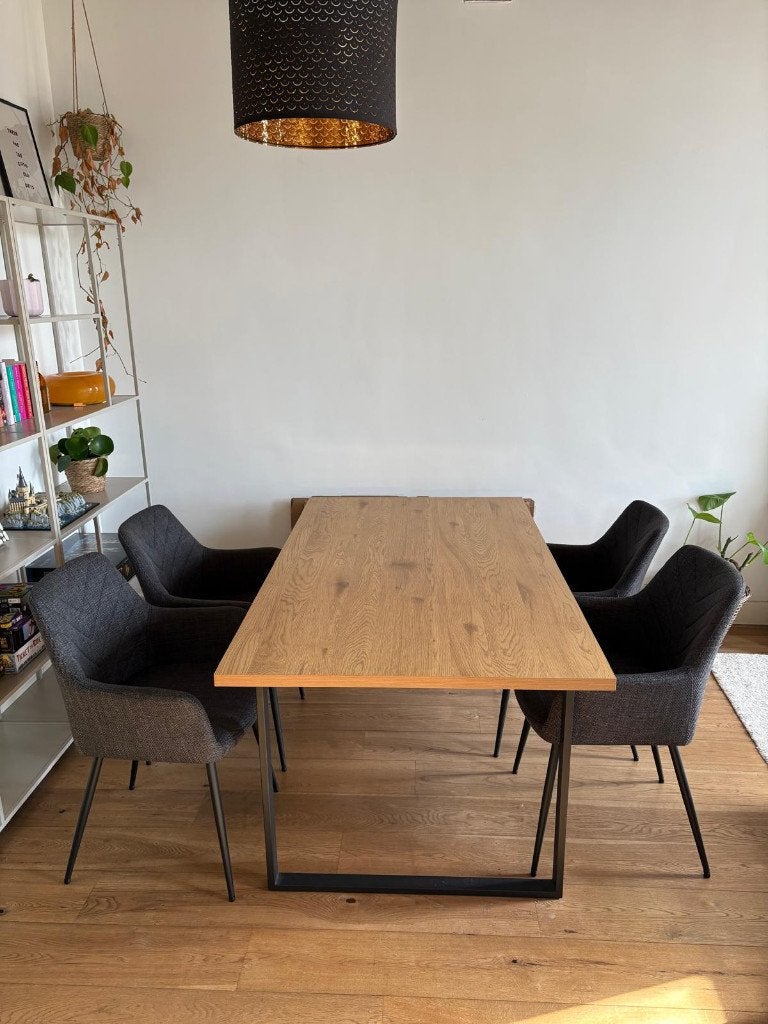 JYSK eettafel met stoelen, Ophalen, 100 tot 150 cm, 50 tot 100 cm, Zo goed als nieuw