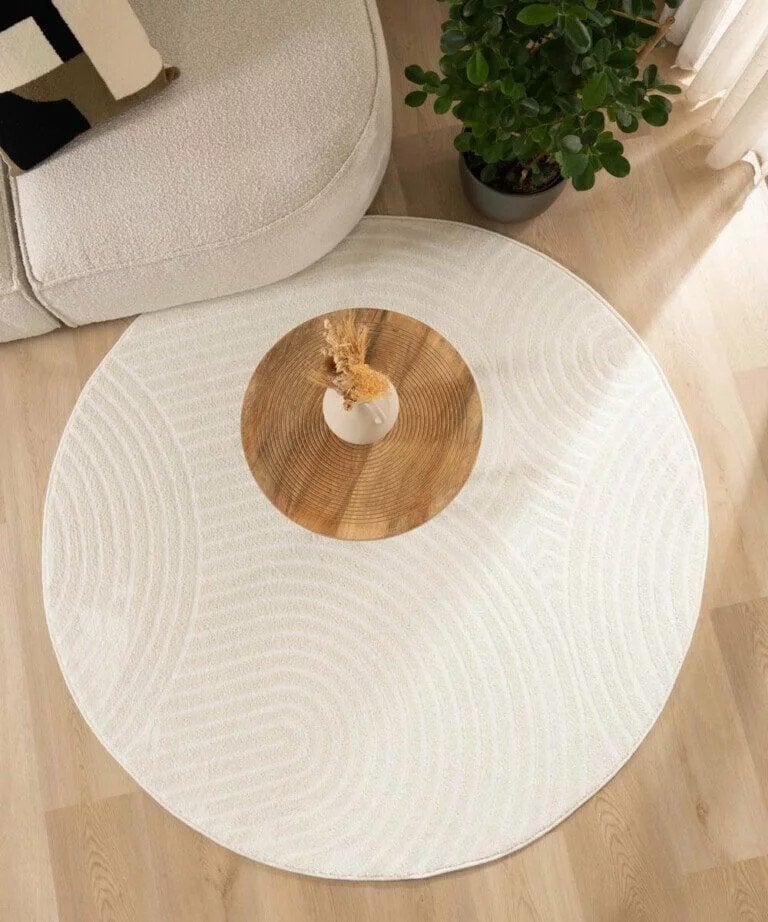 Rond vloerkleed Scandinavisch – crème 300 nieuw, Huis en Inrichting, Stoffering | Tapijten en Kleden, Rond, Ophalen of Verzenden
