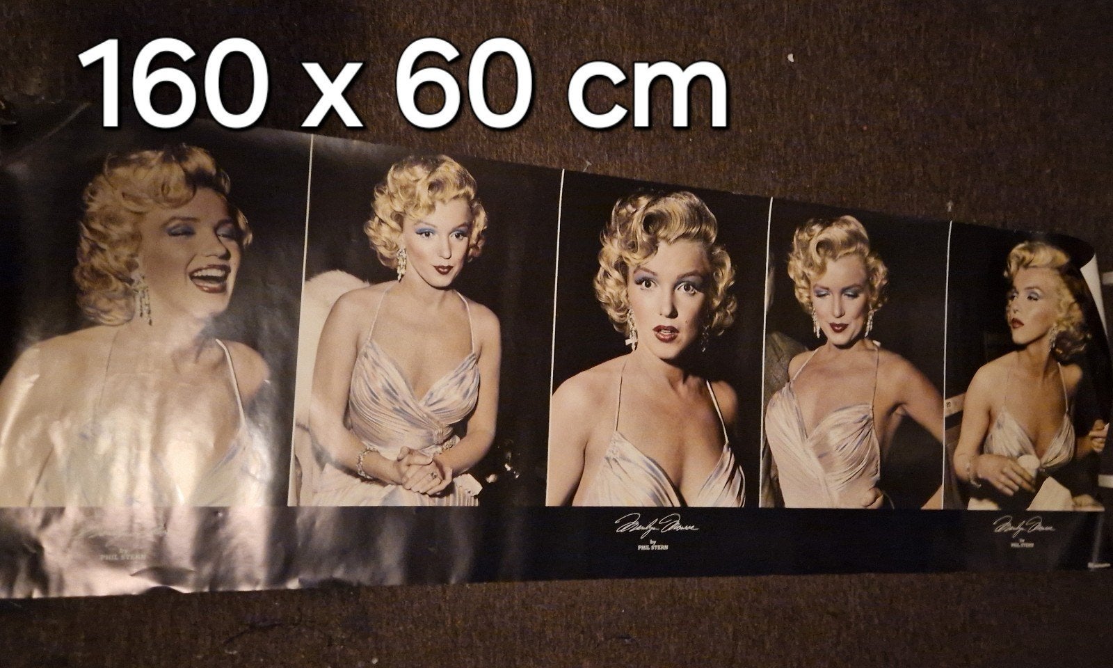 Marilyn Monroe Poster 160x60 cm Phil Stern, Gebruikt, Deurposter of groter, Rechthoekig Liggend, Ophalen of Verzenden