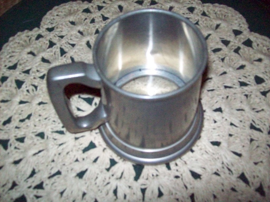 Bierpul met glazen bodem Tin, Antiek en Kunst, Ophalen of Verzenden