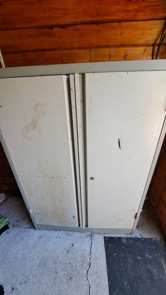 Stalen archiefkast - Ideaal voor schuur/garage, Ophalen, Gebruikt, 100 tot 150 cm, Meerdere deuren
