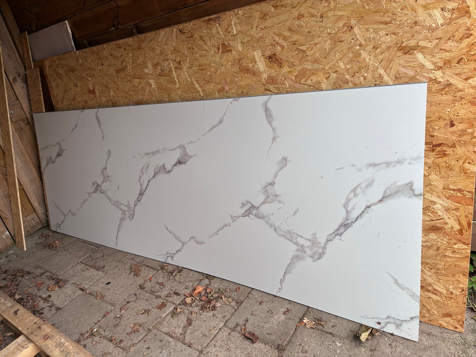 Kunststof PVC paneel marmerlook 261x90mm badkamer/douche, Wandtegels, Nieuw, Overige materialen, 60 cm of meer