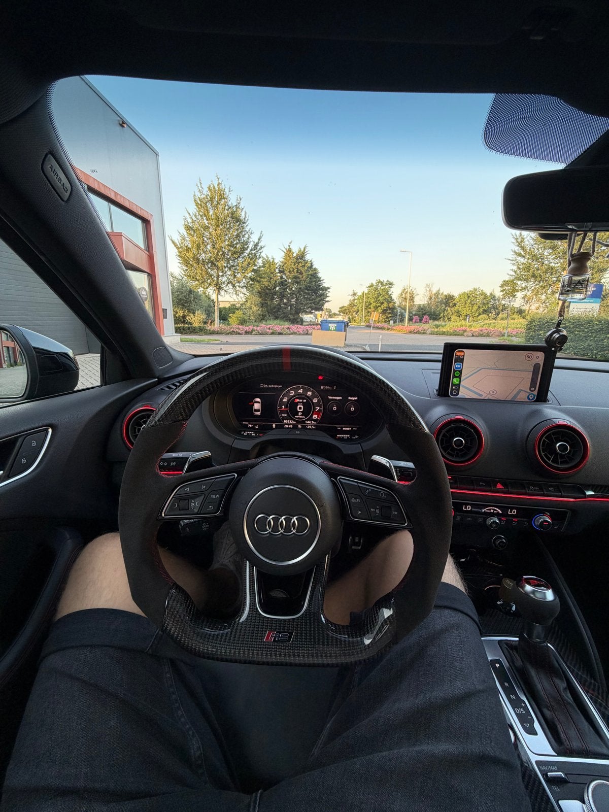 Carbon Stuur Audi RS3, Rode 12 Uur Markering zonder airbag, Auto-onderdelen, Ophalen of Verzenden, Gebruikt, Audi