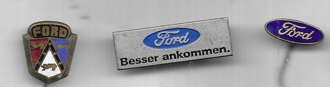 FORD AUTO MERK 3 STUKS, Ophalen of Verzenden, Gebruikt, Transport, Speldje of Pin