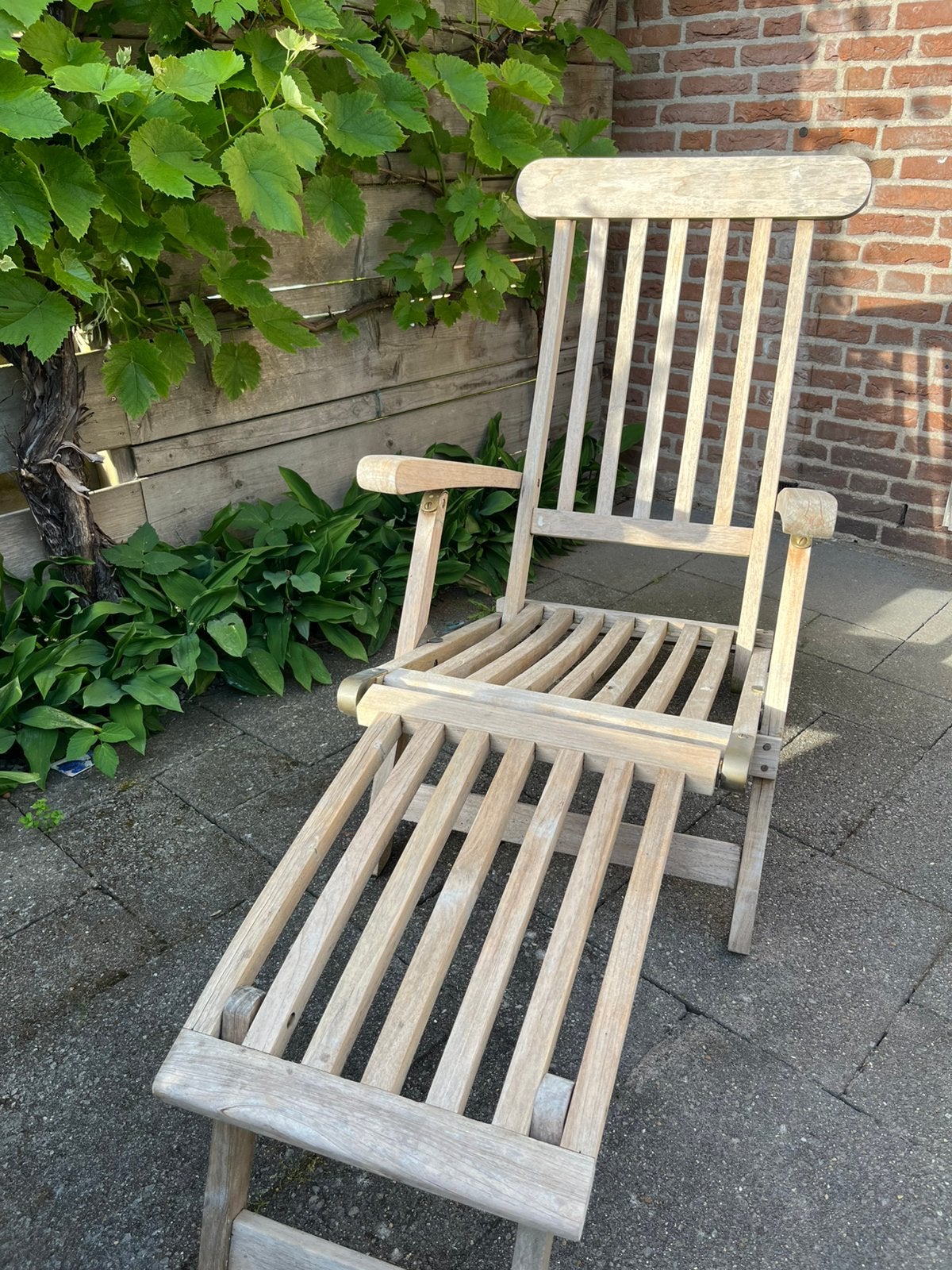 Sunyard deckchair, Ophalen, Zo goed als nieuw, Hout, Inklapbaar