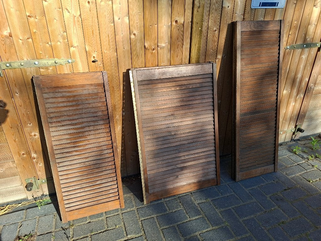 Louvredeuren met pianoscharnier, Ophalen, Gebruikt, Minder dan 80 cm, Binnendeur