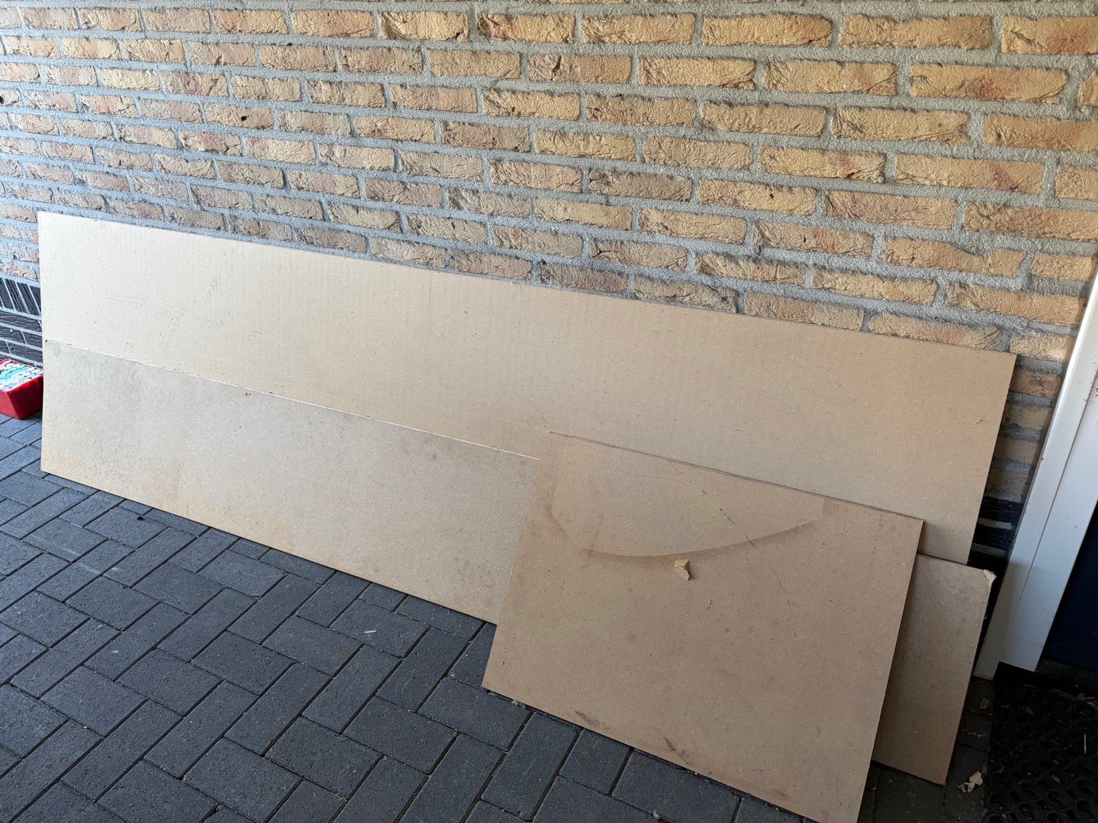 MDF reststroken 15mm dik - diverse afmetingen, Ophalen, Minder dan 25 mm, Overige typen, Zo goed als nieuw