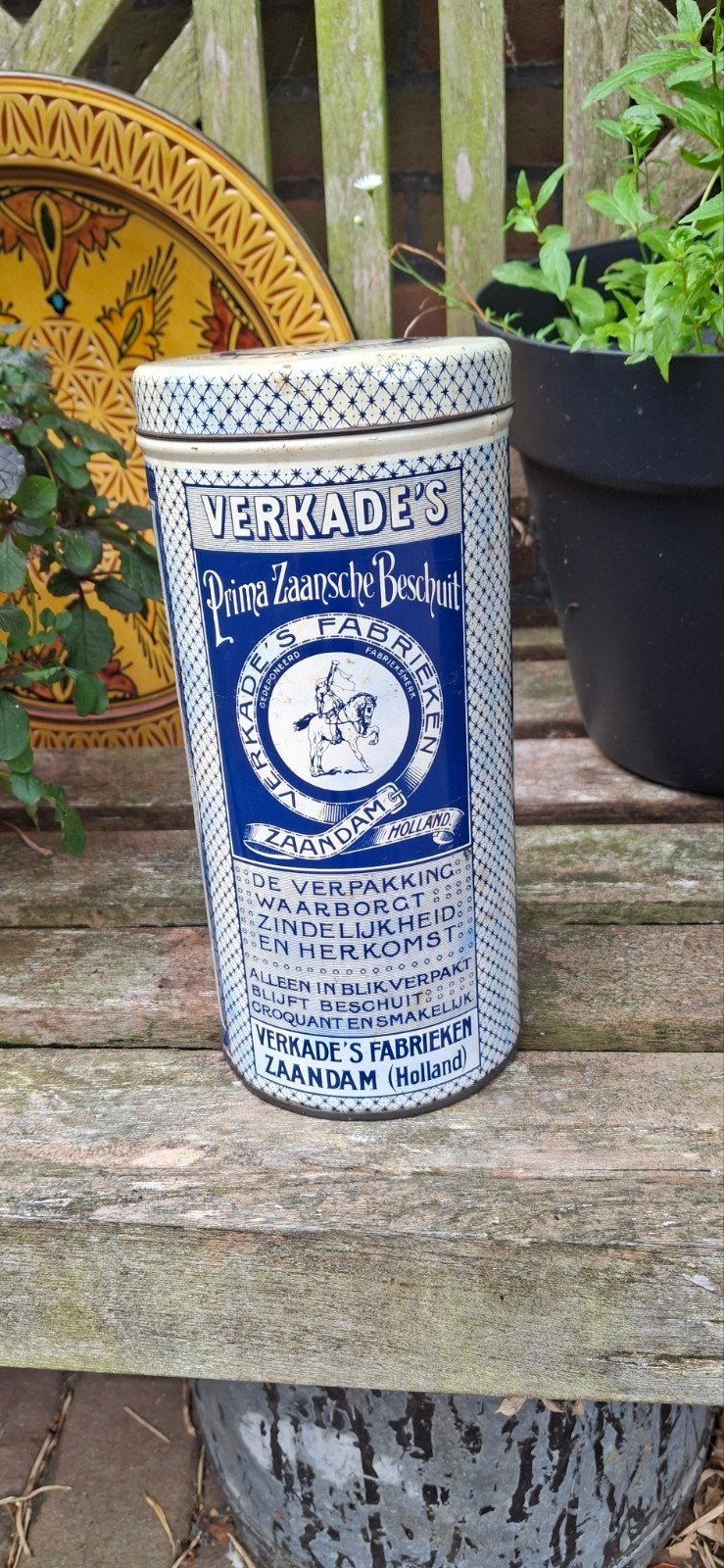 Vintage Verkade's Prima Zaansche Beschuitblik, Ophalen of Verzenden, Zo goed als nieuw, Koek(jes), Verkade