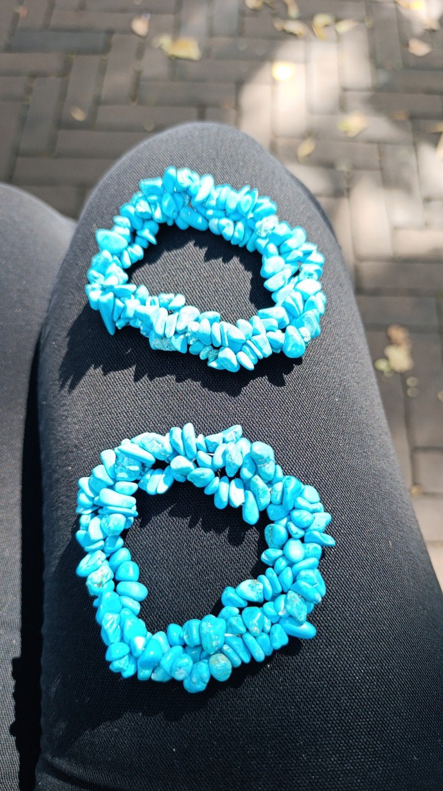 Turquoise splitarmbanden - set van 2, Overige materialen, Blauw, Nieuw, Ophalen of Verzenden