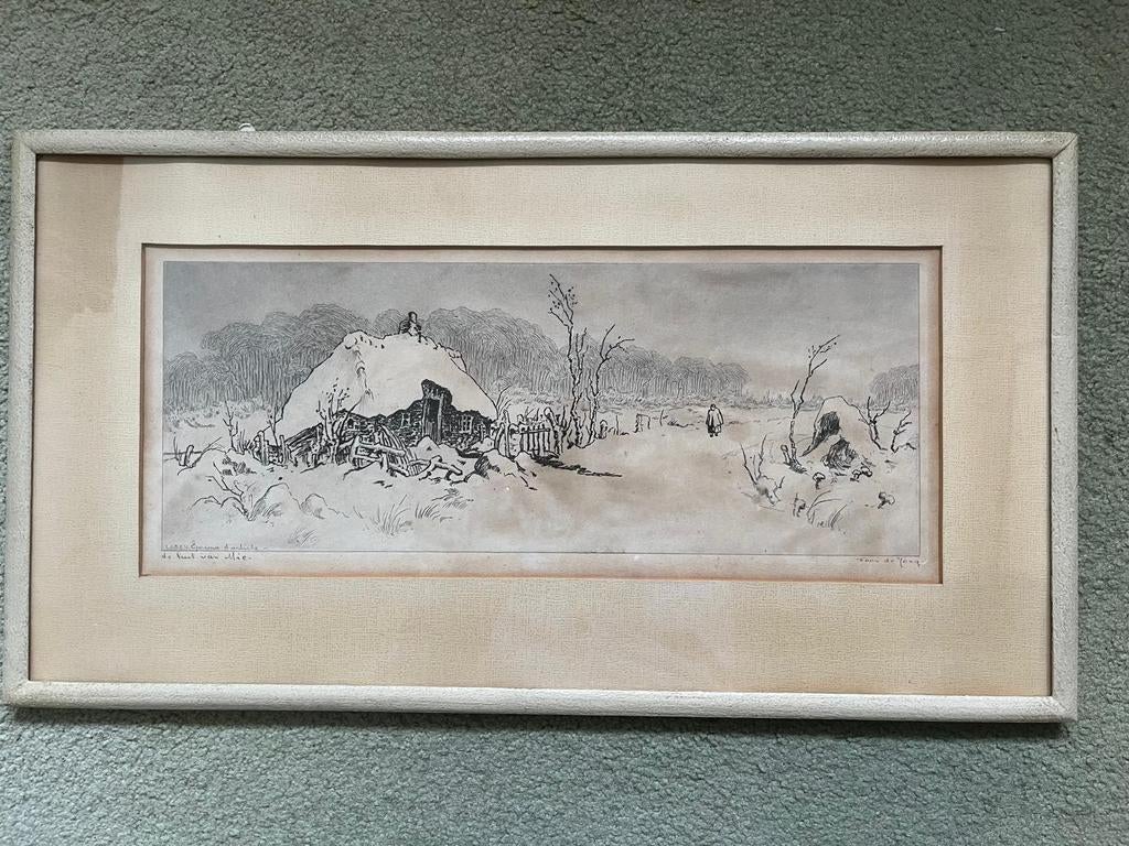 Ets van Toon de Jong, Antiek en Kunst, Kunst | Etsen en Gravures, Ophalen of Verzenden