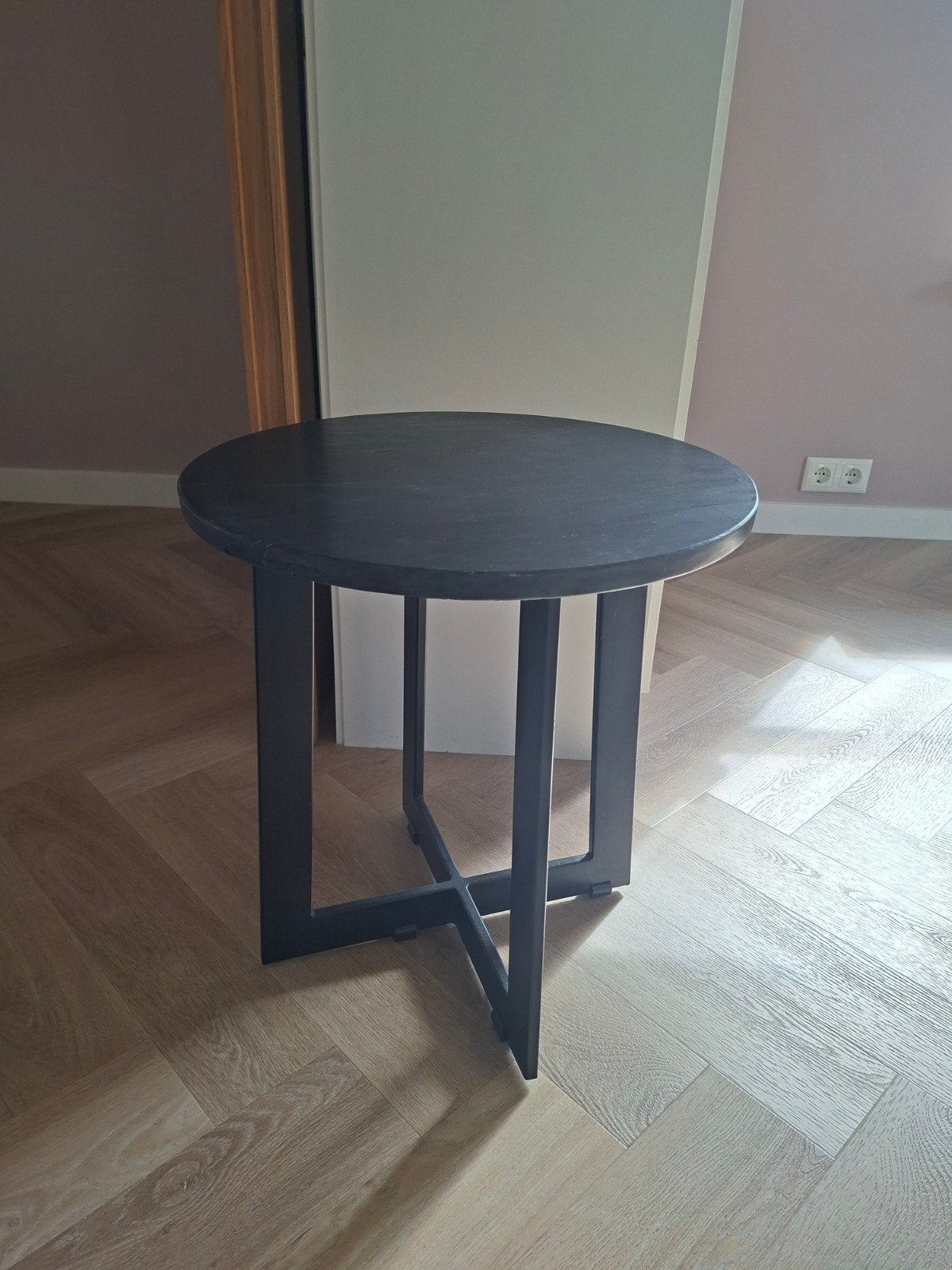 Rond marmeren bijzettafeltje - 50 cm hoog, diameter 45 cm, Huis en Inrichting, Tafels | Bijzettafels, 45 tot 60 cm, Overige materialen