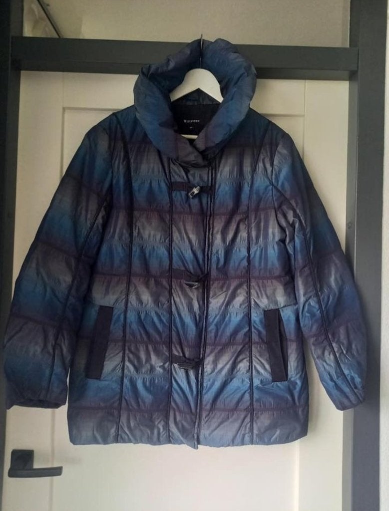 Witteveen - Gewatteerde jas, mt. 40!, Maat 38/40 (M), Blauw, Ophalen of Verzenden, Zo goed als nieuw