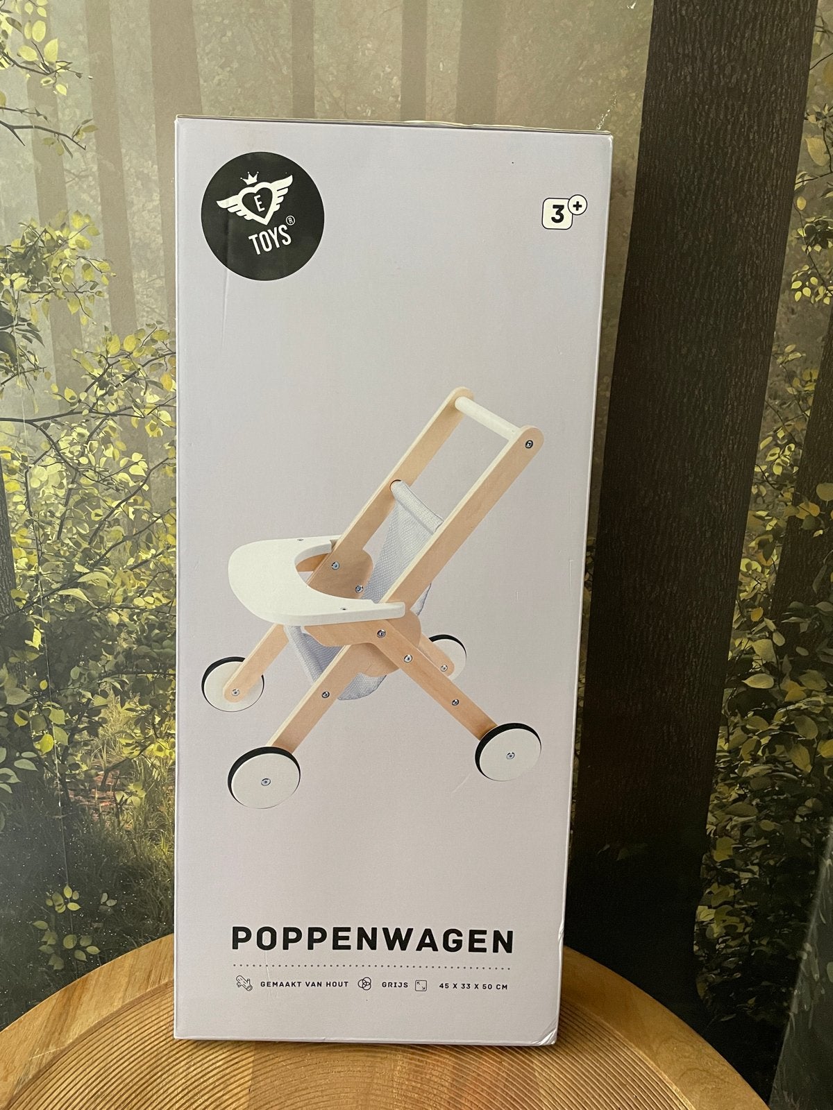 Houten poppenwagen - Nieuw in doos, Kinderen en Baby's, Speelgoed | Poppen, Nieuw, Overige typen, Ophalen of Verzenden