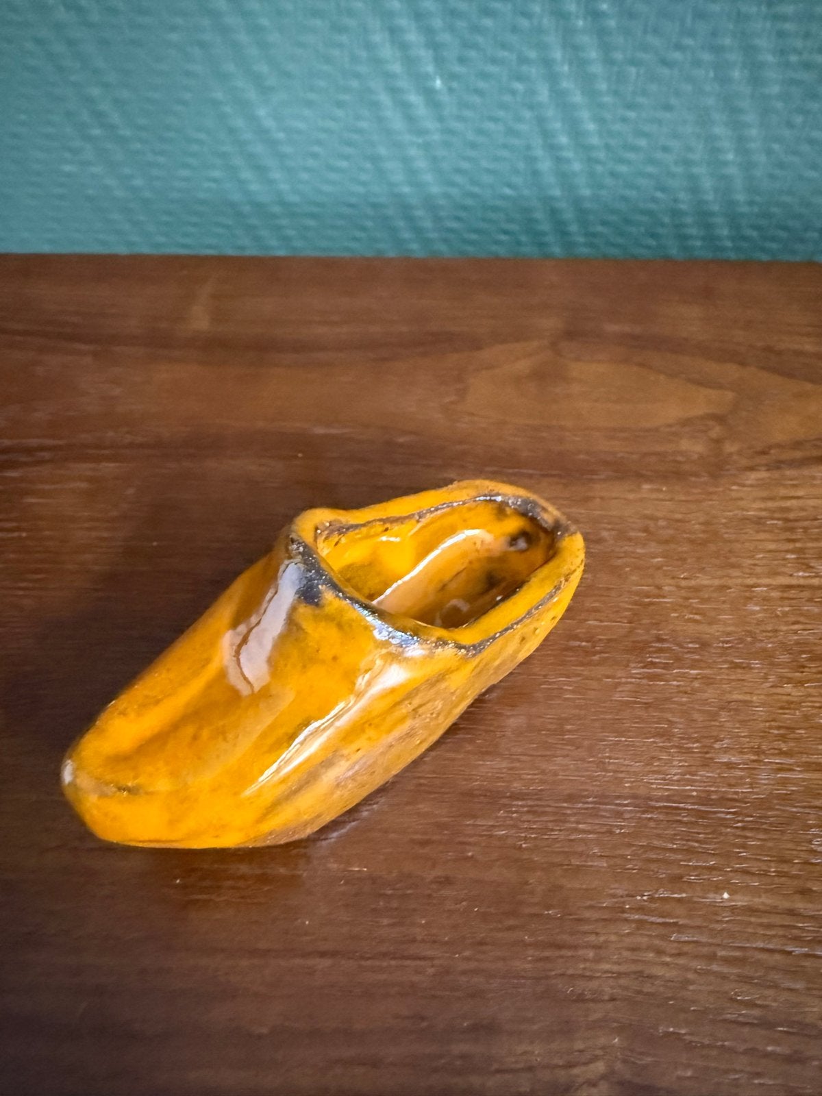 Vintage Decoratieve Klomp - Geel Keramiek, Antiek en Kunst, Ophalen of Verzenden
