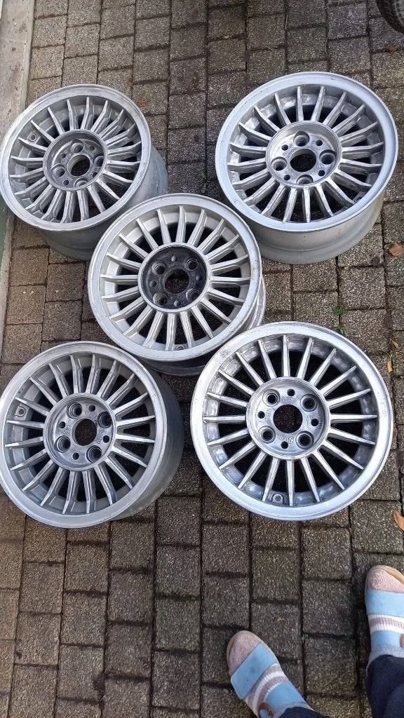 BMW oldtimer Set van 5 aluminium turbine‑stijl velgen, Ophalen, Gebruikt, BMW