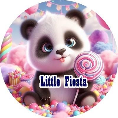 L1917 icing frosting panda candyland 19cm eetbare print top, Ophalen of Verzenden, Nieuw, Taarten, Versiering