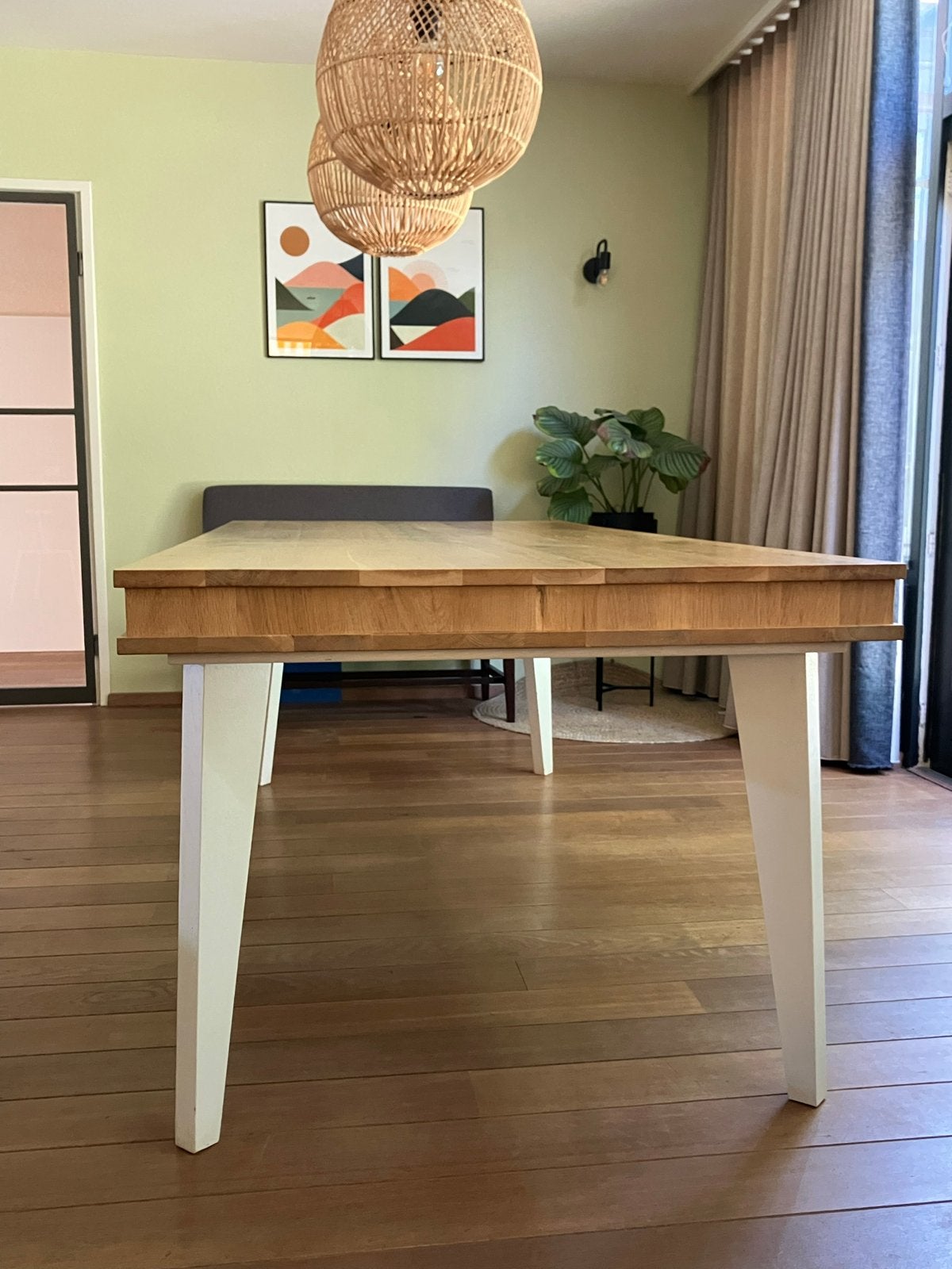 Fairwood Grantham Tafel 220x100 Skylt Lak, Huis en Inrichting, Tafels | Eettafels, Eikenhout, 200 cm of meer, Zo goed als nieuw