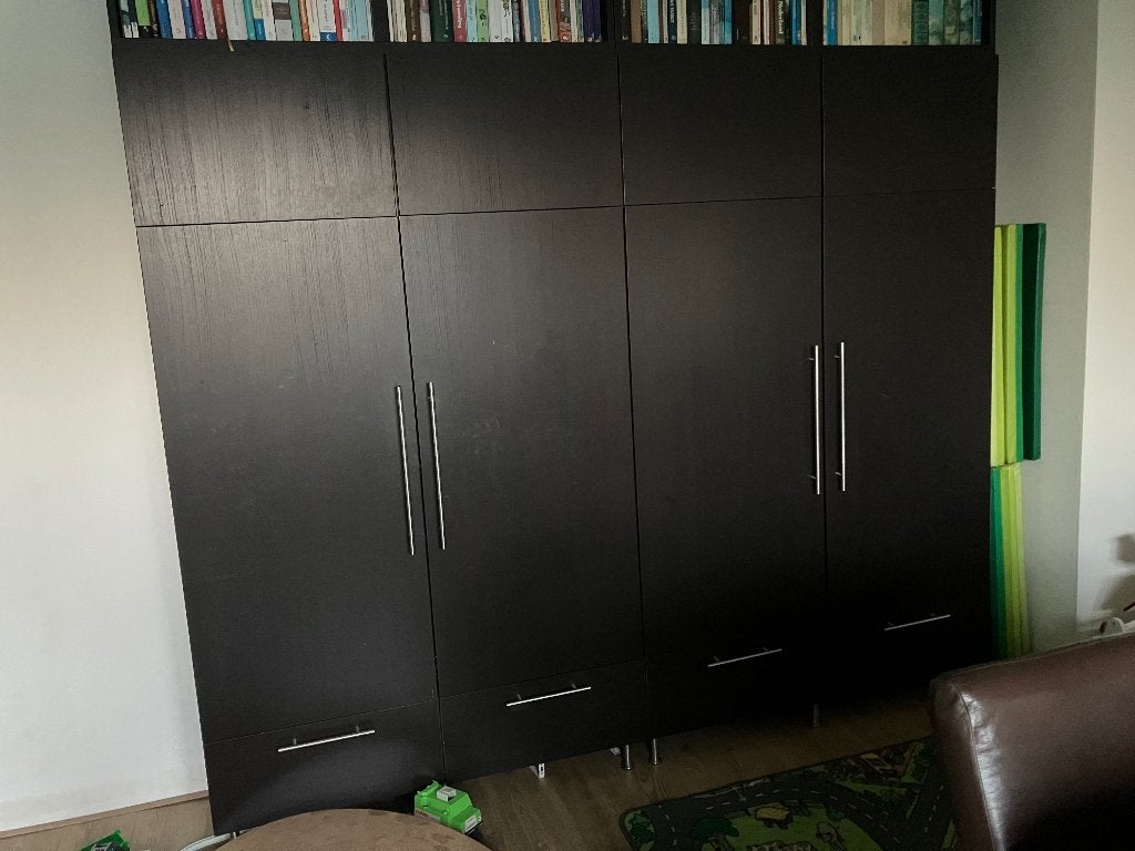 Zwarte IKEA besta kast, Ophalen, Gebruikt, Met deur(en), 200 cm of meer