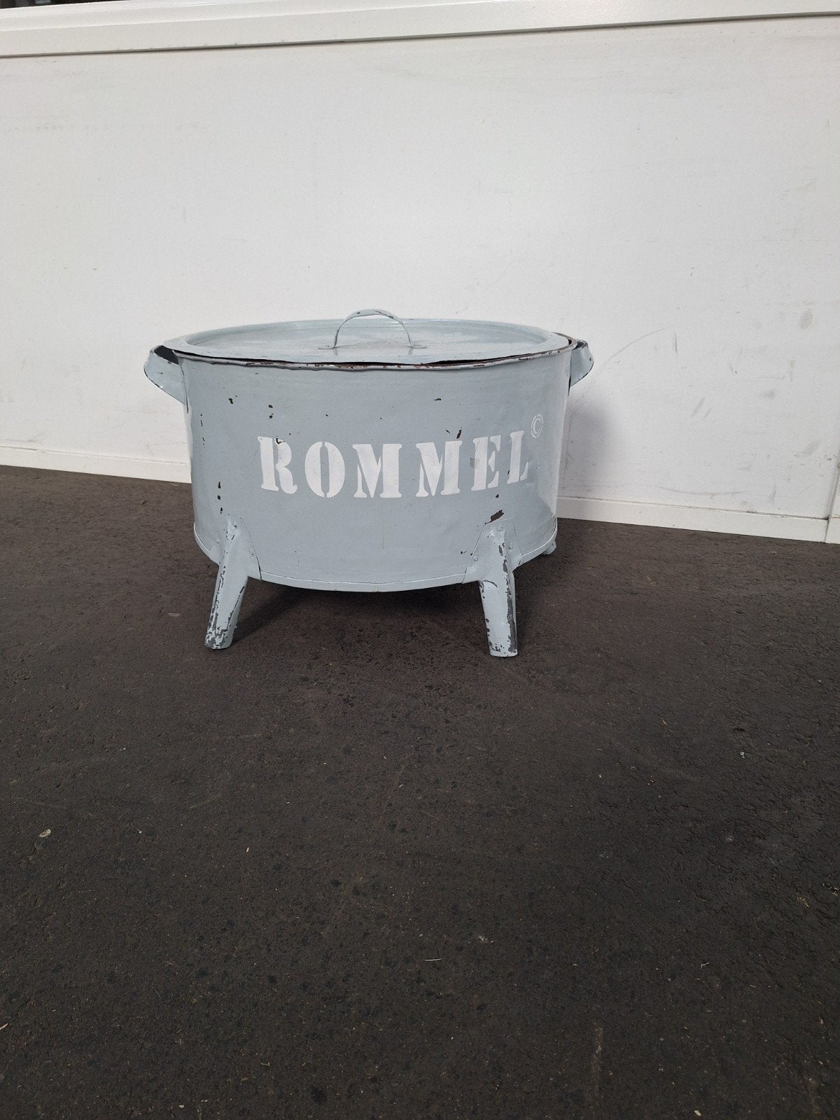 vintage geëmailleerde ketel met deksel, Ophalen