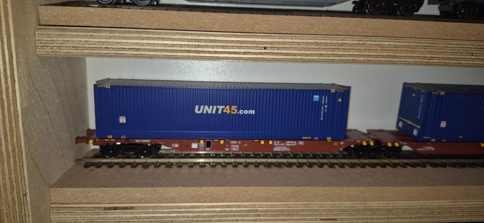 Roco H0 Containerwagon met UNIT45 containers, Gelijkstroom, Wagon, Ophalen of Verzenden, Zo goed als nieuw