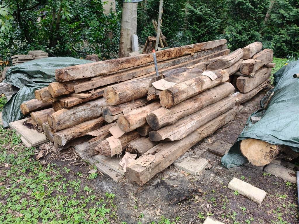 Balken, gebinten, spanten van oude boerderij. Totaal 106m., Doe-het-zelf en Verbouw, Hout en Planken, Ophalen, Gebruikt, Overige typen