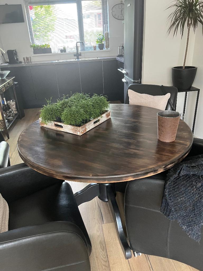 Eettafel, Huis en Inrichting, Ophalen, Gebruikt, 50 tot 100 cm, Eikenhout