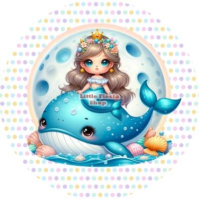 L2141 icing frosting zeemeermin 17cm eetbare taart print, Ophalen of Verzenden, Nieuw, Taarten, Versiering