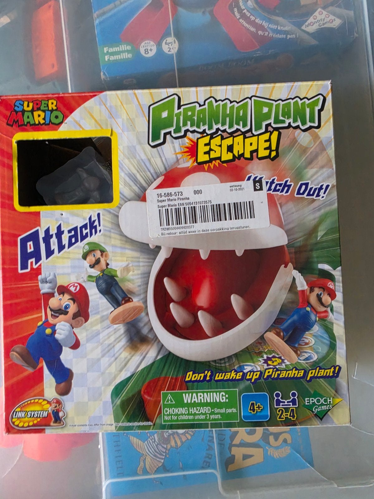 Super Mario Piranha Plant Escape! Bordspel, Ophalen of Verzenden, Zo goed als nieuw, Jongen of Meisje