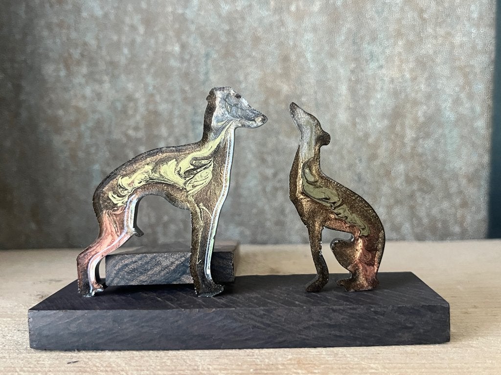 Windhond duo’s beeldje, Ophalen of Verzenden, Zo goed als nieuw, Dier