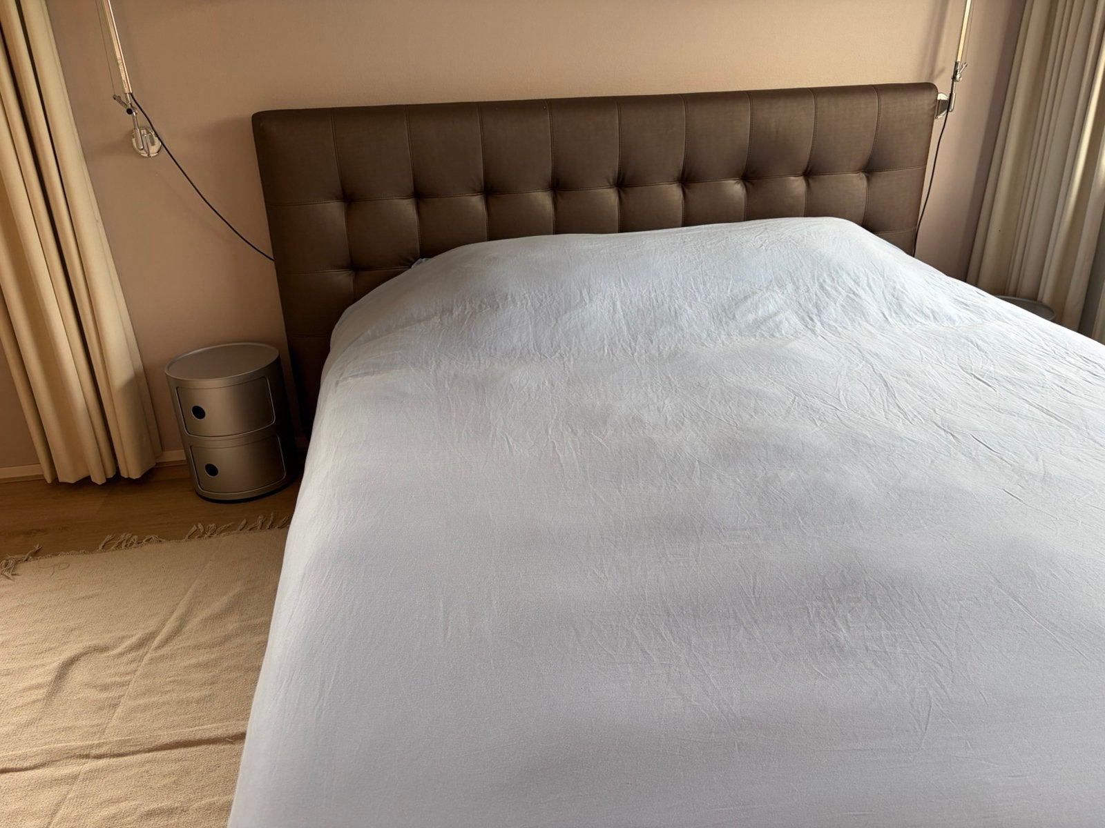 Kreamat boxspring in 180x210cm in luxe bruine uitvoering, Ophalen, Gebruikt, Tweepersoons