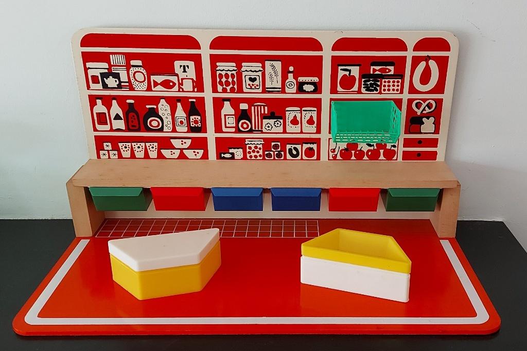 Vintage Retro SIO houten speelgoed winkeltje ´60s, Kinderen en Baby's, Speelgoed | Houten speelgoed, Ophalen of Verzenden, Zo goed als nieuw