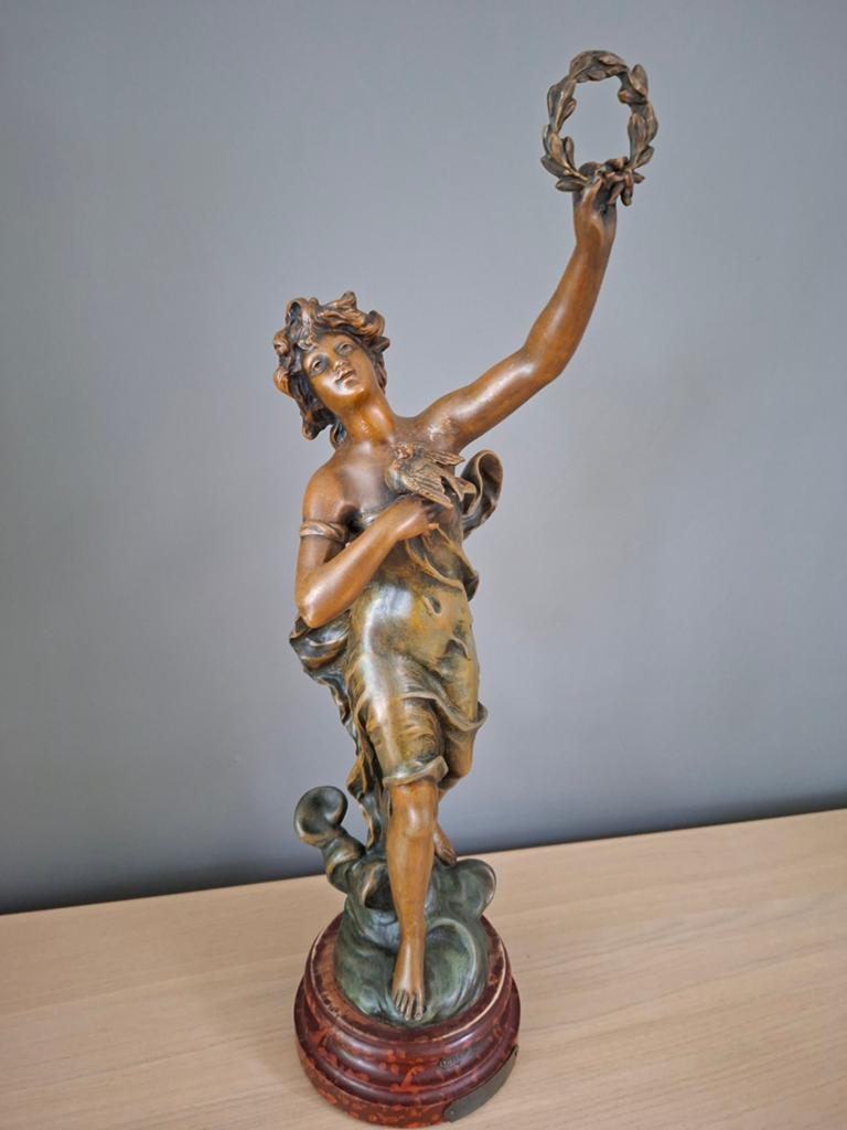 Antiek beeld Zamac 53 cm, Ophalen of Verzenden